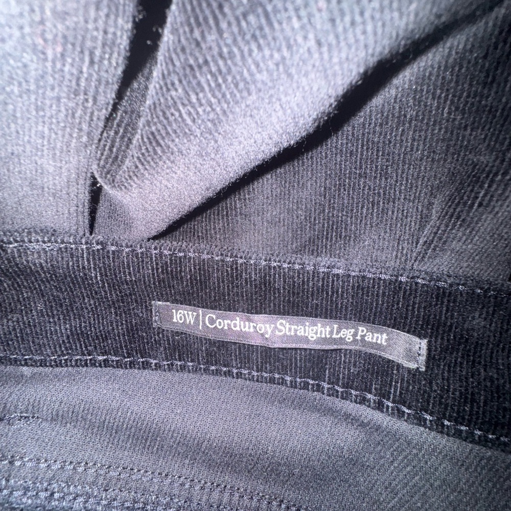 TALBOT'S PRISTINE BLACK CORDUROY STRAIGHT LEG PANTS  PLUS: 16    #2 - Picture 7 of 7